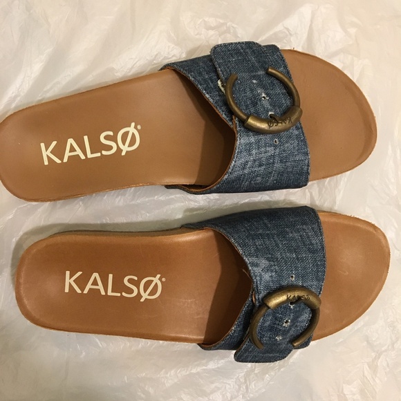NWT Kalso Earth Blue Slides Sandals - Picture 3 of 7